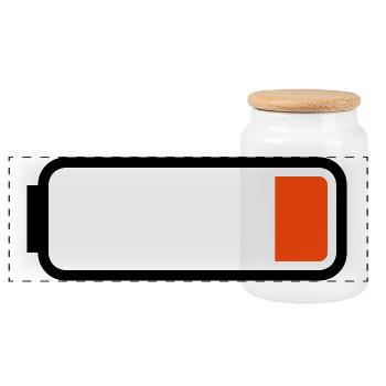 Battery low - Panoramic Cookie Jar with Wooden Lid - white - Front