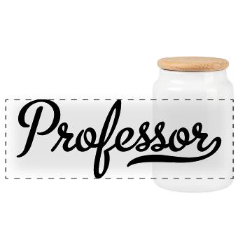 professeur - Boîte à biscuits avec couvercle en bois - blanc - Devant