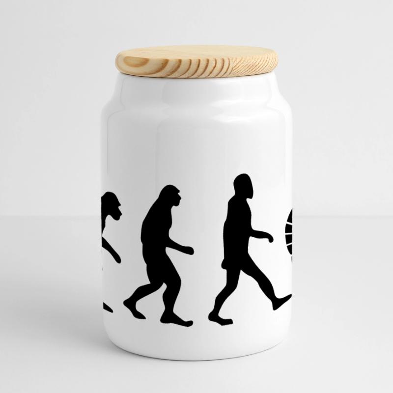 evolution robot évolution Boîte à biscuits avec couvercle en bois