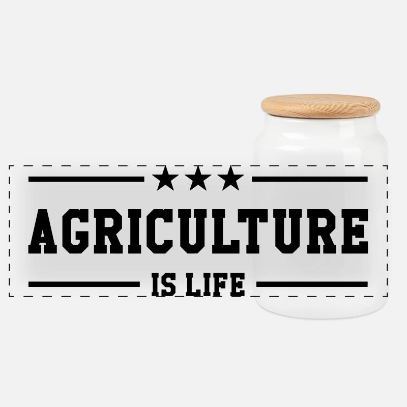 Agriculture is life - Panorama Keksdose mit Holzdeckel - Weiß