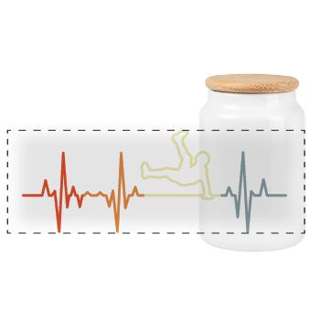 Hip Hop Dance Heartbeat - Panoramic Cookie Jar with Wooden Lid - white - Front
