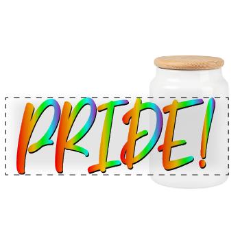 LETTERING PRIDE - LGBTQ COMMUNITY - Panoramic Cookie Jar with Wooden Lid - white - Front