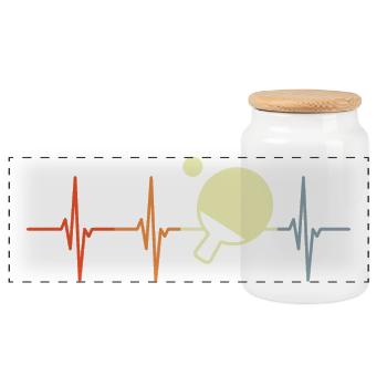 Table Tennis Heartbeat Retro - Boîte à biscuits avec couvercle en bois - blanc - Devant