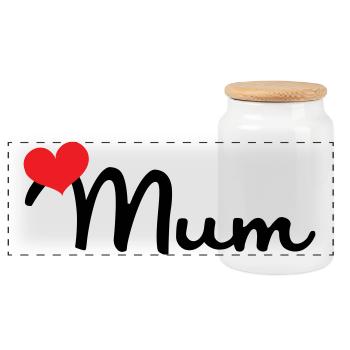 Maman d'Amour - Fête des Mères - Boîte à biscuits avec couvercle en bois - blanc - Devant