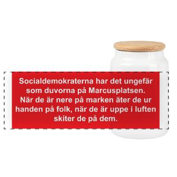 Die satirische Illustration der Sozialdemokraten - Panorama Keksdose mit Holzdeckel - Weiß - Vorne