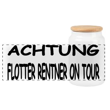Rentner - Panorama Keksdose mit Holzdeckel - Weiß - Vorne
