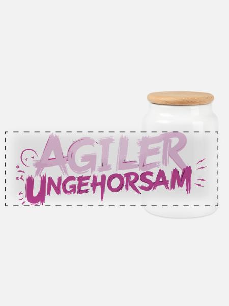 Agiler Ungehorsam - Statement - Panorama Keksdose mit Holzdeckel - Weiß