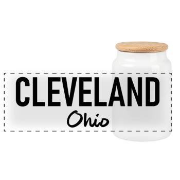 Cleveland - Ohio - États-Unis - États-Unis d’Amérique - Boîte à biscuits avec couvercle en bois - blanc - Devant