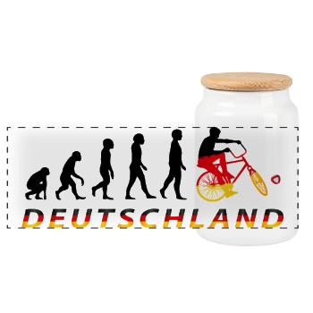 Cycling ball, cycleball, indoor cycling - Panoramic Cookie Jar with Wooden Lid - white - Front