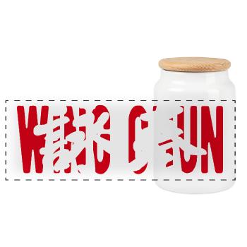 Art martial chinois Wing Chun - Boîte à biscuits avec couvercle en bois - blanc - Devant