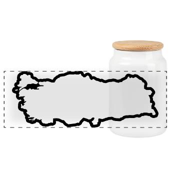 Pays de Turquie - Boîte à biscuits avec couvercle en bois - blanc - Devant