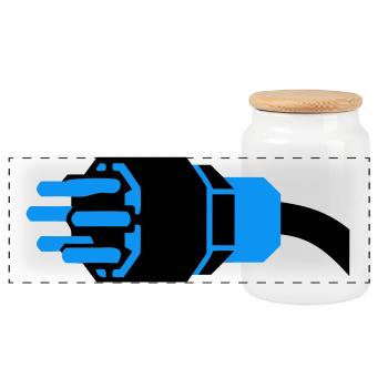 Électricien à prises à fort courant - Boîte à biscuits avec couvercle en bois - blanc - Devant