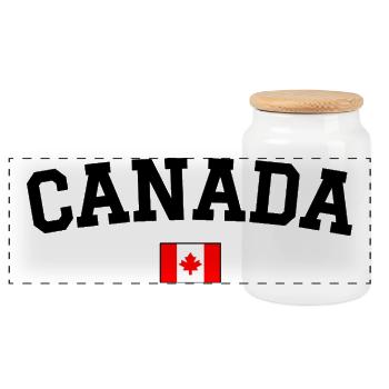 Kanada Flagge Design Schwarz - Panorama Keksdose mit Holzdeckel - Weiß - Vorne