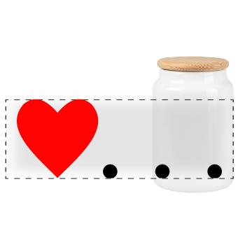 Cœur à trois points – Conception de symboles - Boîte à biscuits avec couvercle en bois - blanc - Devant