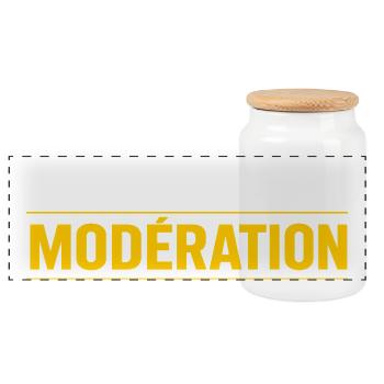 Je Bois Toujours Avec MODÉRATION - Boîte à biscuits avec couvercle en bois - blanc - Devant
