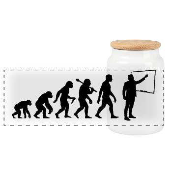Lehrer Evolution Für Lehrer und Professoren - Panorama Keksdose mit Holzdeckel - Weiß - Vorne