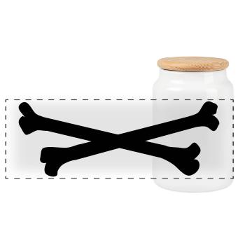 bones - Panoramic Cookie Jar with Wooden Lid - white - Front