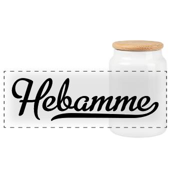 Hebamme - Panorama Keksdose mit Holzdeckel - Weiß - Vorne