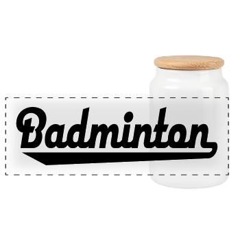 Badminton - Panorama Keksdose mit Holzdeckel - Weiß - Vorne