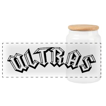 ULTRAS - Panorama Keksdose mit Holzdeckel - Weiß - Vorne