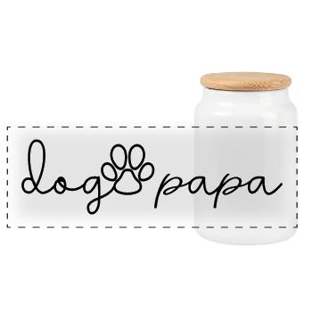 Hund Papa - Niedlicher Hund Paw Lustiger Hund Liebhaber Papa Geschenk - Panorama Keksdose mit Holzdeckel - Weiß - Vorne