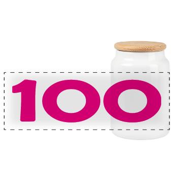 100. 100 ANS. 100e ANNIVERSAIRE. ANNIVERSAIRE 100 - Boîte à biscuits avec couvercle en bois - blanc - Devant