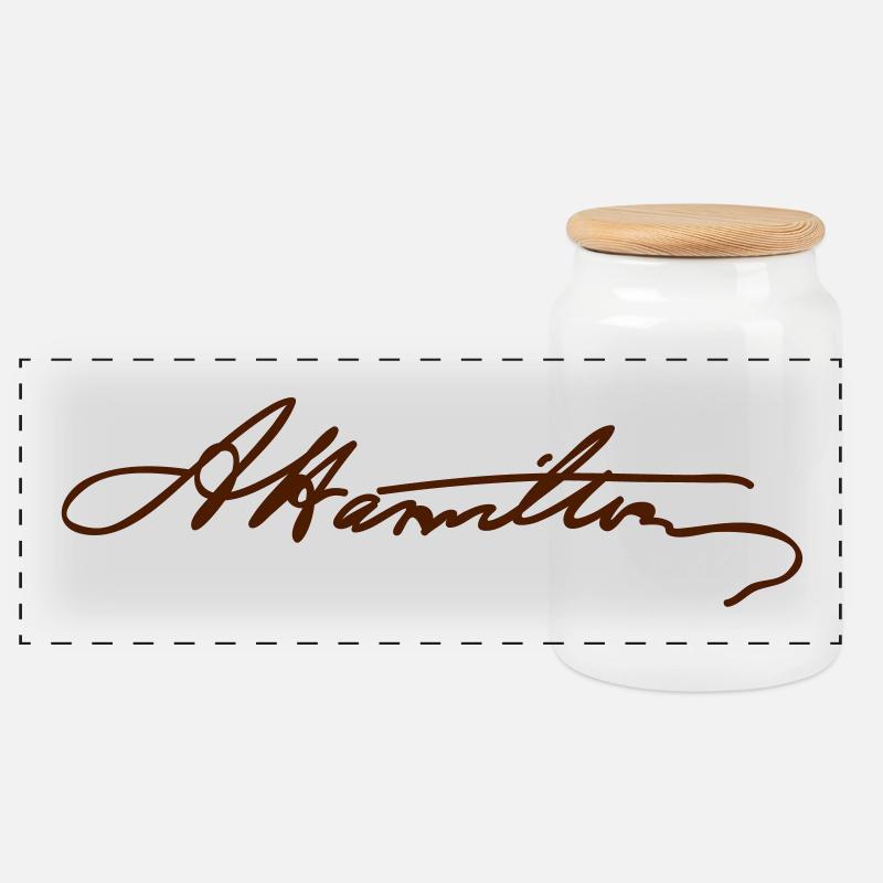 Alexander Hamilton Signature - Panorama Keksdose mit Holzdeckel - Weiß