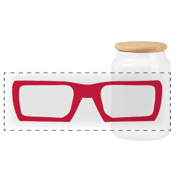futuristic sun glasses 9102 - Panoramic Cookie Jar with Wooden Lid - white - Front
