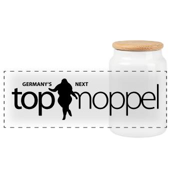 Germany s next Topmoppel Figur - Panorama Keksdose mit Holzdeckel - Weiß - Vorne