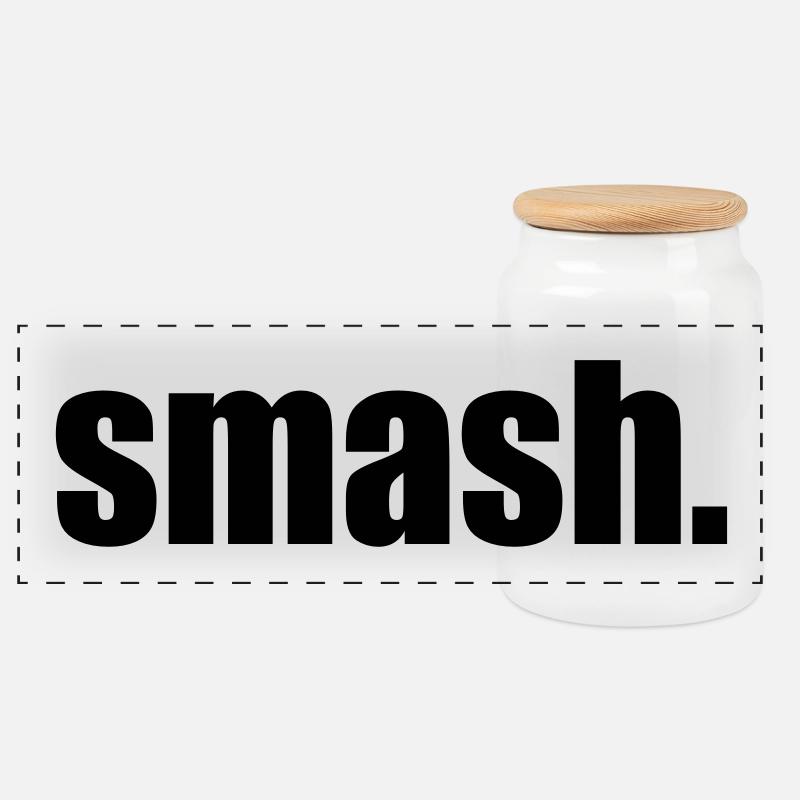 smash point s - Boîte à biscuits avec couvercle en bois - blanc