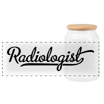 Radiologie - Boîte à biscuits avec couvercle en bois - blanc - Devant