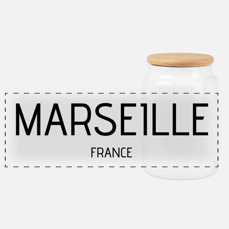 Marseille - Panorama Keksdose mit Holzdeckel - Weiß