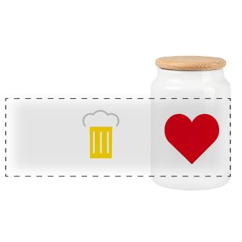 Jupe + bière = amour - Boîte à biscuits avec couvercle en bois - blanc - Devant