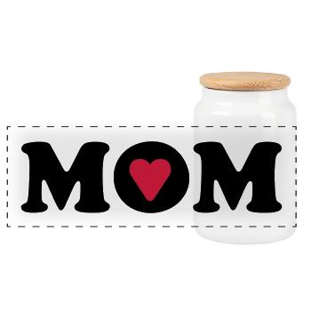 J'aime maman - Boîte à biscuits avec couvercle en bois - blanc - Devant