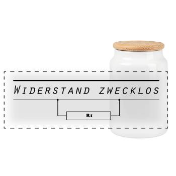 Widerstand zwecklos! Dein Widerstand ist vergebens - Panorama Keksdose mit Holzdeckel - Weiß - Vorne