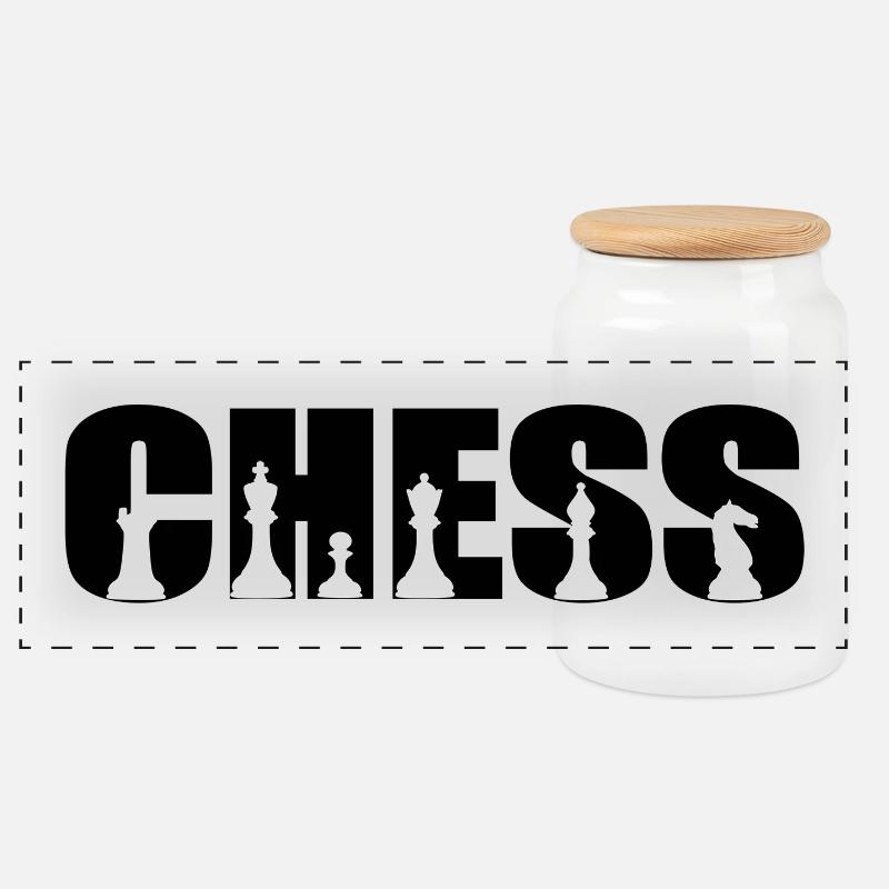 Chess - Panorama Keksdose mit Holzdeckel - Weiß