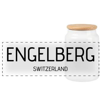 Engelberg - Panoramic Cookie Jar with Wooden Lid - white - Front