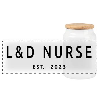 L&D Nurse Est. 2023 Étudiante diplômée en soins infirmiers - Boîte à biscuits avec couvercle en bois - blanc - Devant