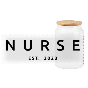 Krankenschwester Est. 2023 Abschluss Krankenpflege Student Geschenk - Panorama Keksdose mit Holzdeckel - Weiß - Vorne