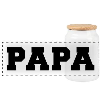 dad - Panoramic Cookie Jar with Wooden Lid - white - Front