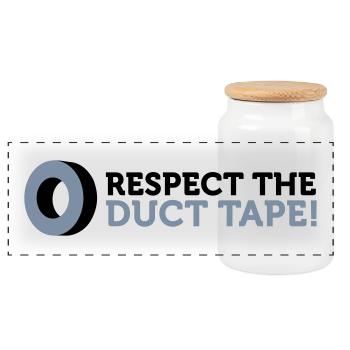 Respecter la Duct Tape! - Boîte à biscuits avec couvercle en bois - blanc - Devant