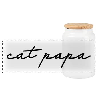 Cat Papa - Mignon Amoureux des Chats Papa Propriétaire de Chat Cadeau - Boîte à biscuits avec couvercle en bois - blanc - Devant