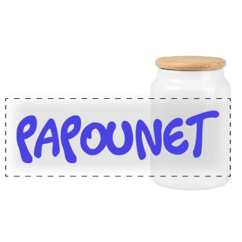 PAPOUNET. PAPA. FÊTE DES PÈRES. BONNE FÊTE PAPA - Boîte à biscuits avec couvercle en bois - blanc - Devant