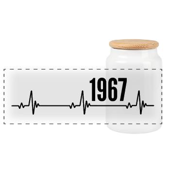 1967 cadeau 1967 Rétro 1967 Original 1967 Vintage - Boîte à biscuits avec couvercle en bois - blanc - Devant