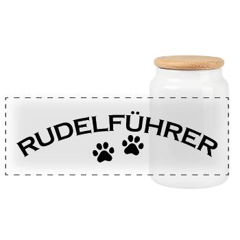 Rudelführer, 1fb - Panorama Keksdose mit Holzdeckel - Weiß - Vorne