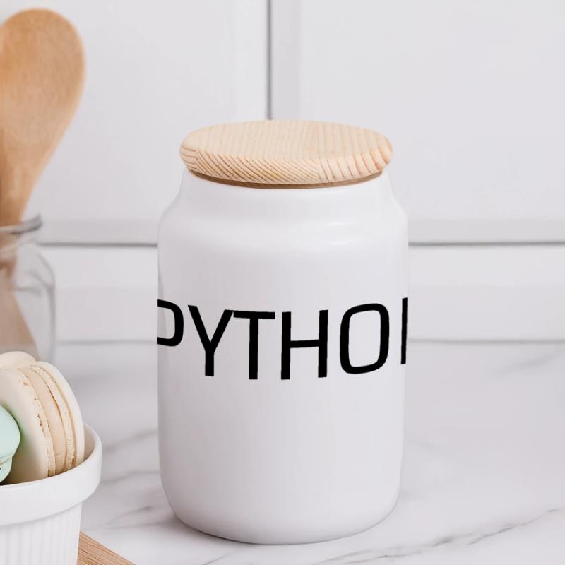 Herzschlag-Python Panorama Keksdose mit Holzdeckel