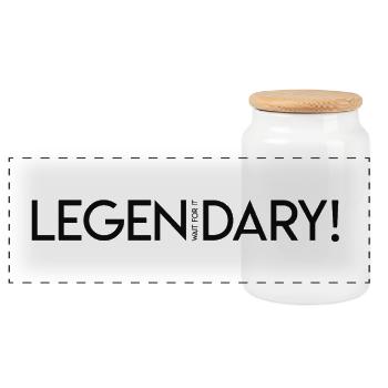 LEGEN... wait for it ...DARY! - Legendary - Panorama Keksdose mit Holzdeckel - Weiß - Vorne