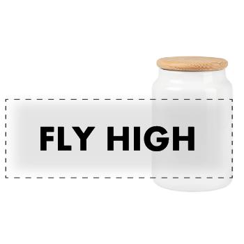 FLY HIGH - Panorama Keksdose mit Holzdeckel - Weiß - Vorne