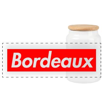 Bordeaux, France - Panoramic Cookie Jar with Wooden Lid - white - Front