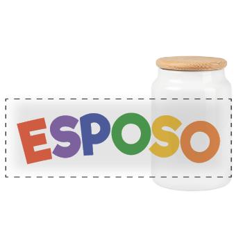 Esposo Husband To Be Groom Married Men Wedding - Panoramic Cookie Jar with Wooden Lid - white - Front